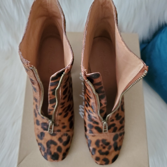 NEW Madewell The Amalia Leopard Zip Booties - Picture 10 of 10